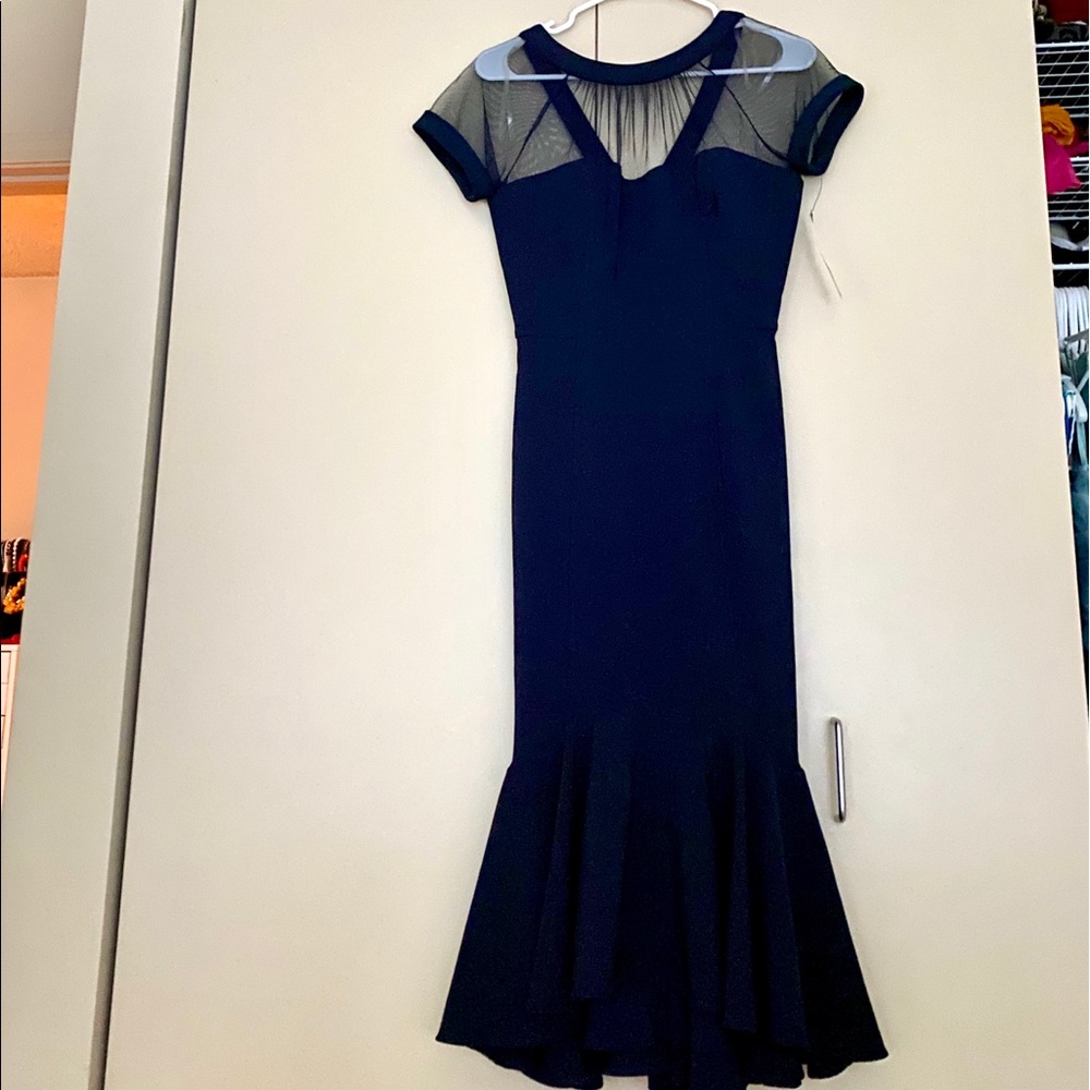 Maggy London Navy flare dress 4 S small